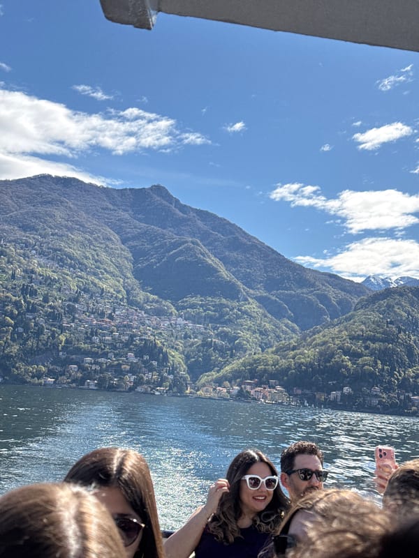 Tourists enjoy Lake Como views from land and water