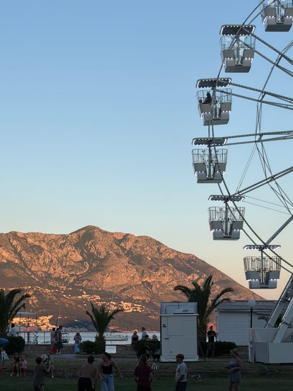 Evening entertainment district visit documented in Budva, Montenegro
