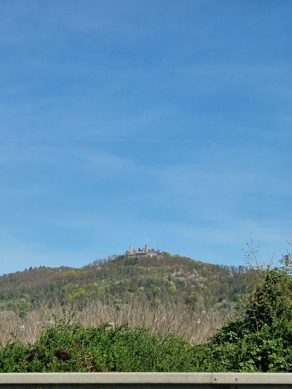 Historic Auerbach Castle photographed under clear skies in Germany