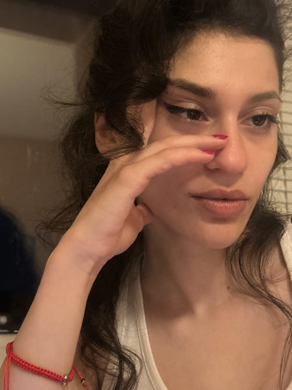Woman documents personal moment through selfies in Sofia