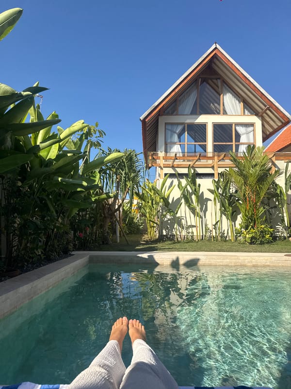 Lazy poolside morning at a Bali resort