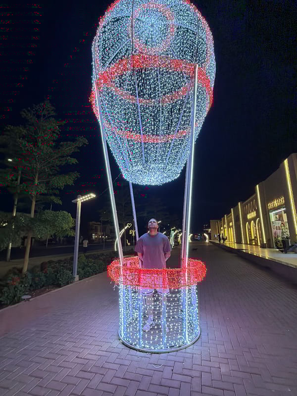 Illuminated decorative displays attract visitors in Sharm El Sheikh
