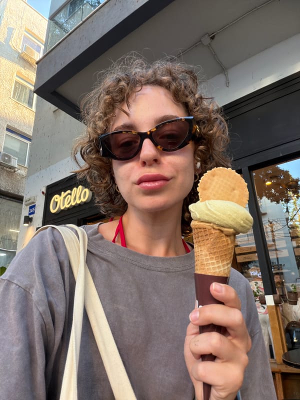Pistachio ice cream, a camera moment, and a DIY haircut in Tel Aviv
