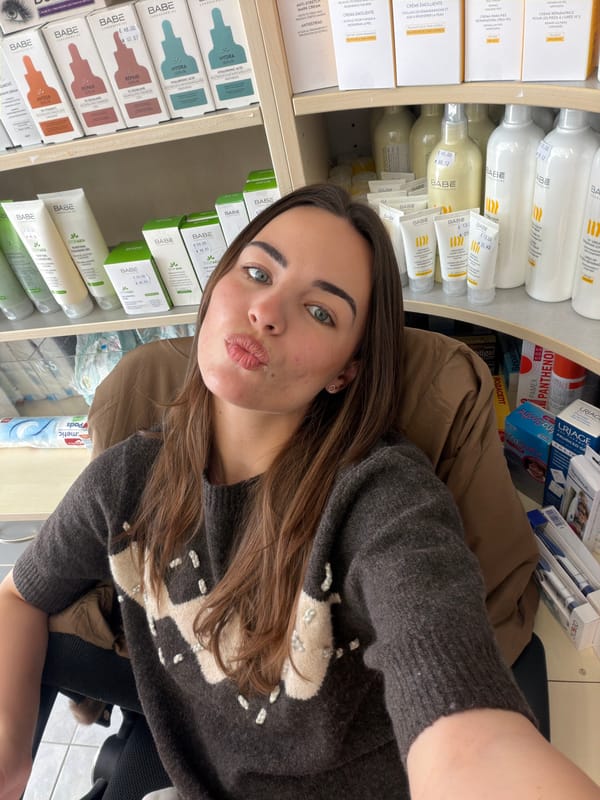 Woman takes selfie in Varna pharmacy