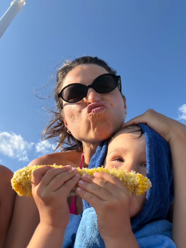 Beach day in Budva: kayaking, corn on the cob, coastal sun