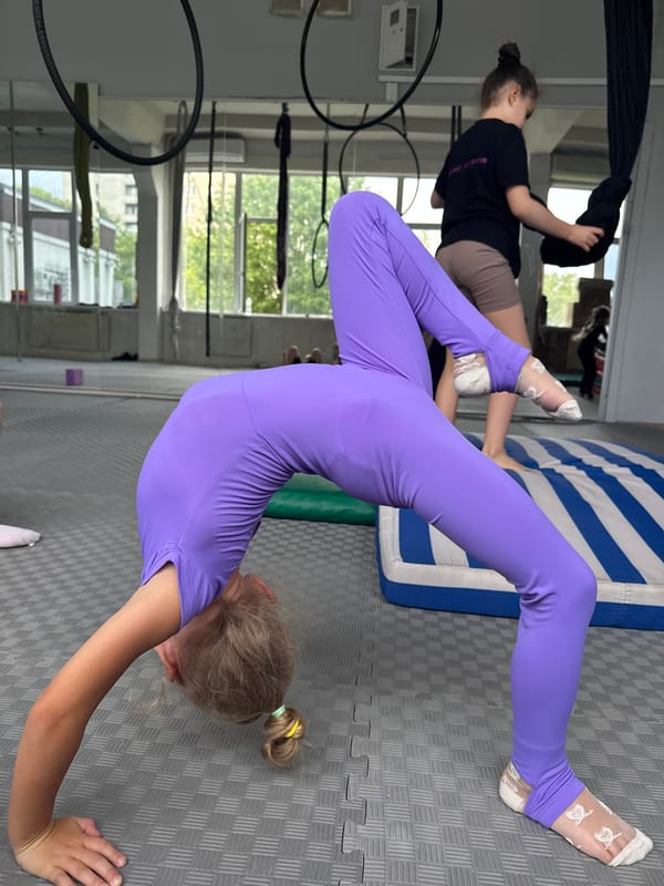 Aerial and gymnastics training underway at a Dnipro studio