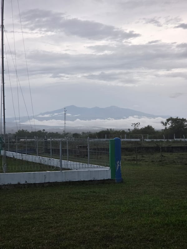 Rural landscape documented in Pintomakmur, Indonesia under overcast conditions