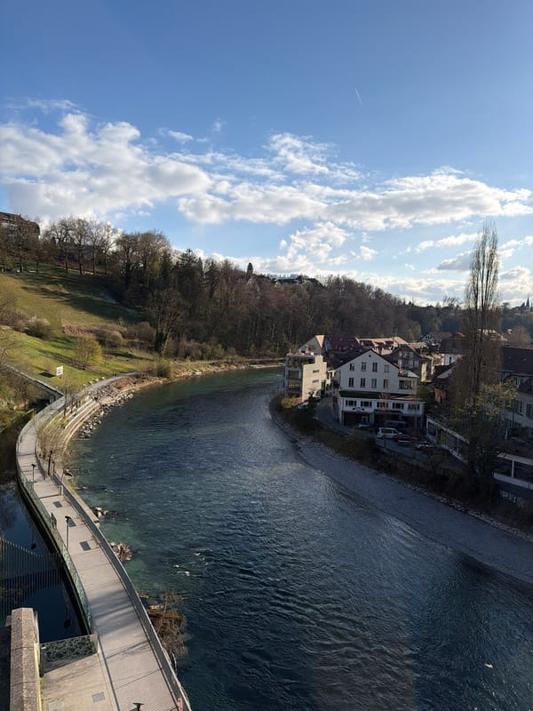 Afternoon scenes documented across historic Bern landmarks and cafes