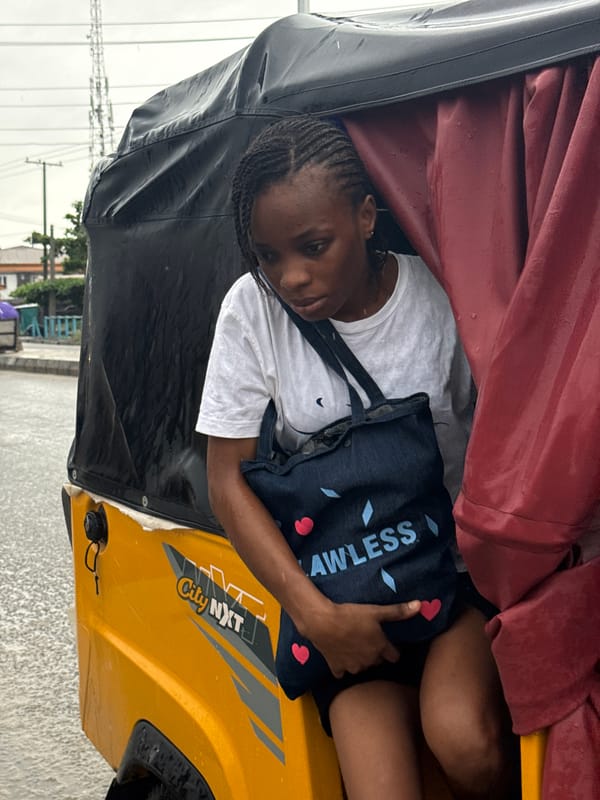 Rainy Morning Life Continues in Ado, Nigeria Streets