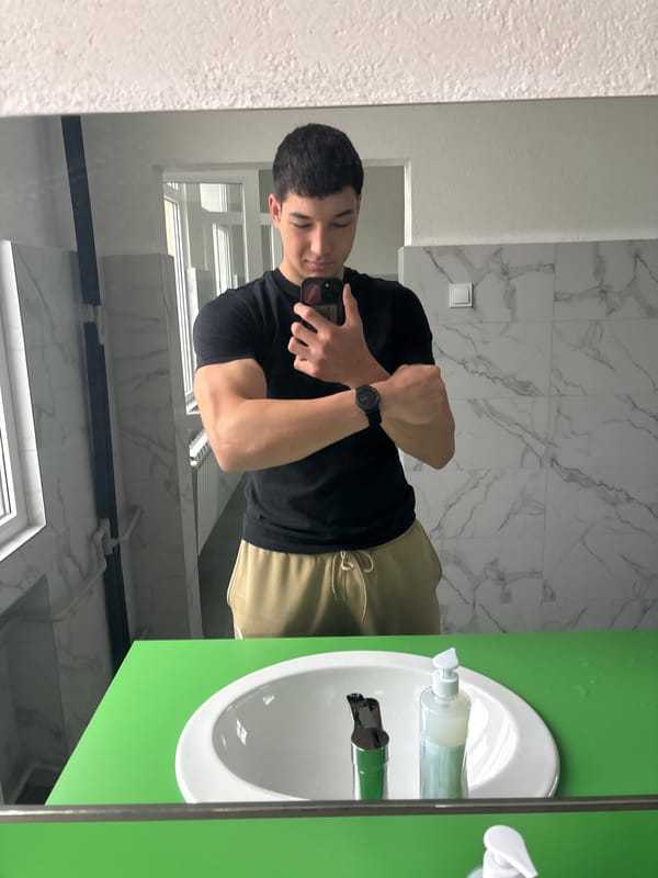 Man takes bathroom selfies in Zlatograd, Bulgaria early morning