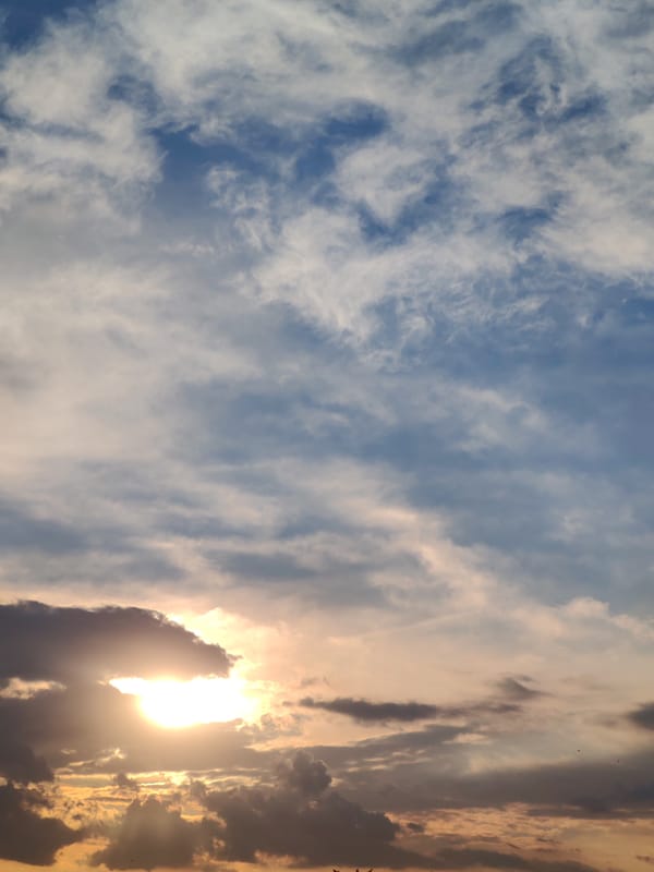 Sunset observed through clouds in Podolsk, Russia