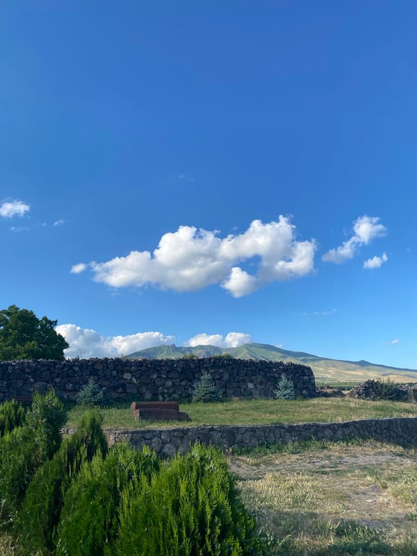 Medieval church and canyon landscapes in Ohanavan, Armenia