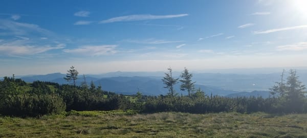 Afternoon hike above Martin, Slovakia with wide valley views
