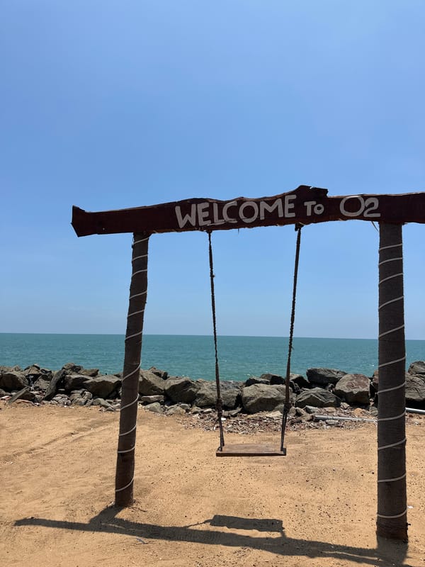 Ocean swing set welcomes visitors to mysterious O2 location