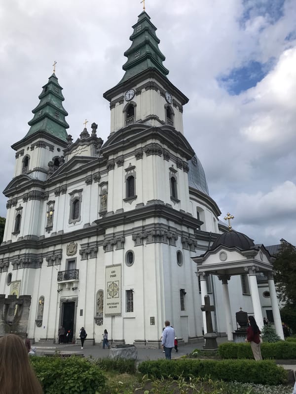 Orchestra performs at theater in Ternopil, Ukraine afternoon event