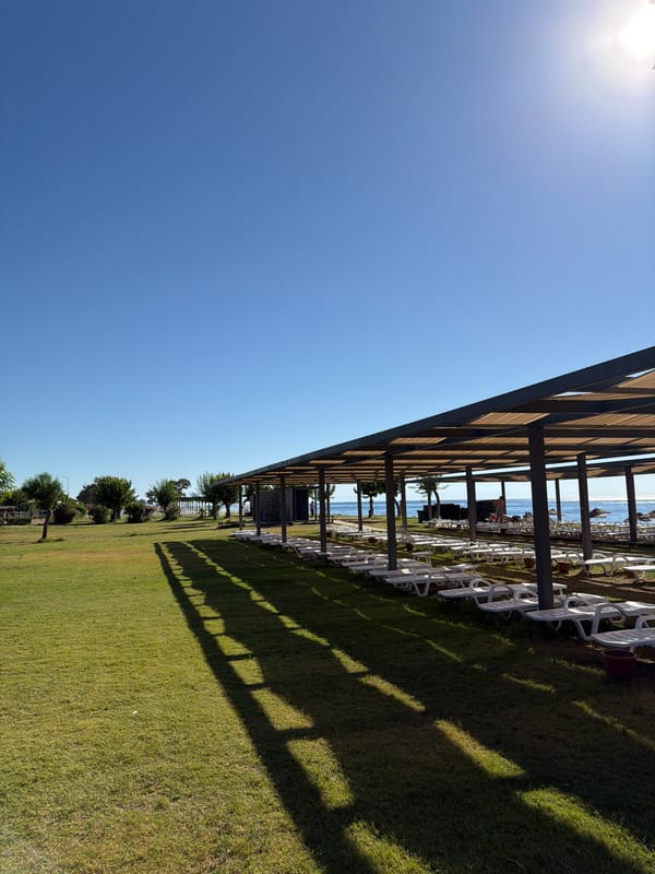 Kemer beach resort at sunrise, Mediterranean coast, Turkey