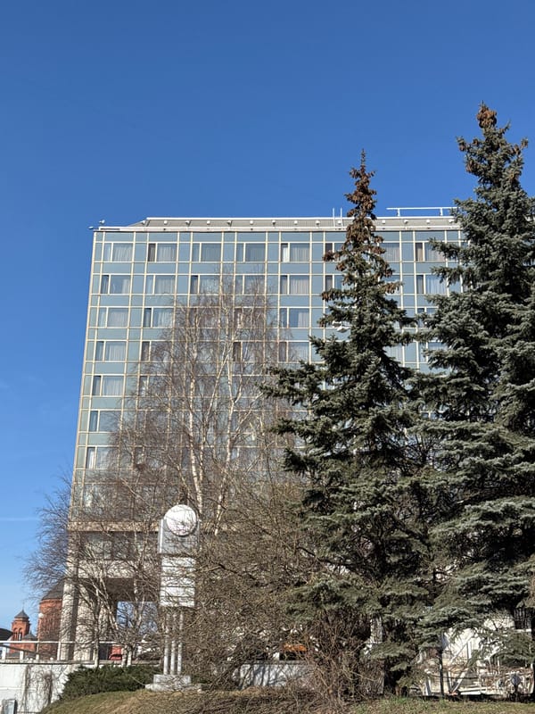 Multi-story building documented in Khimki under clear skies