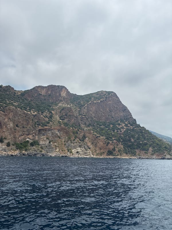 Coastal cruise past rugged cliffs and rocky islands near Gazipaşa