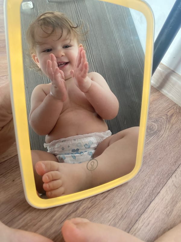 Baby and Pomeranian dog captured in morning domestic moments