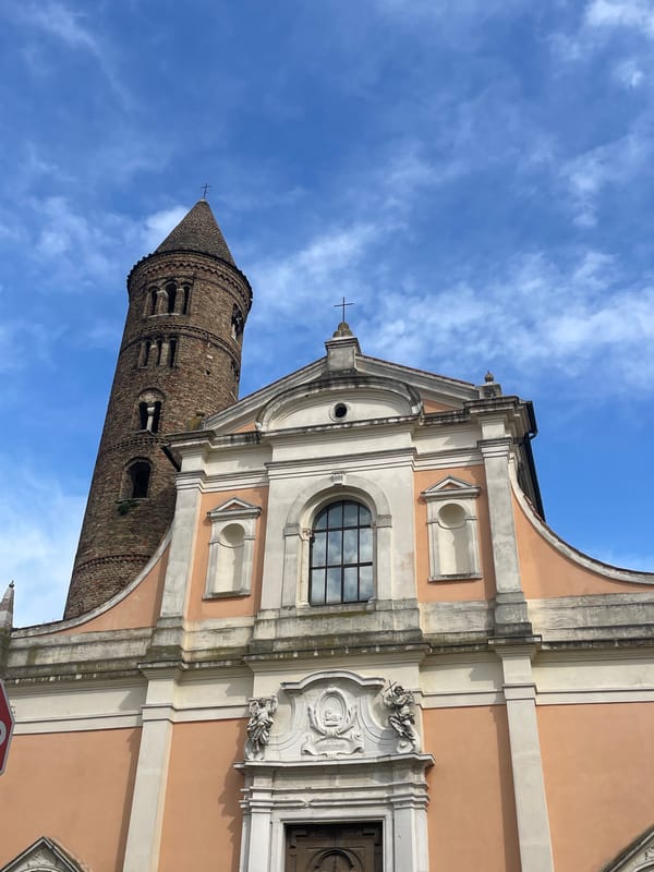 Tourist explores historic Ravenna basilicas and streets during sightseeing visit