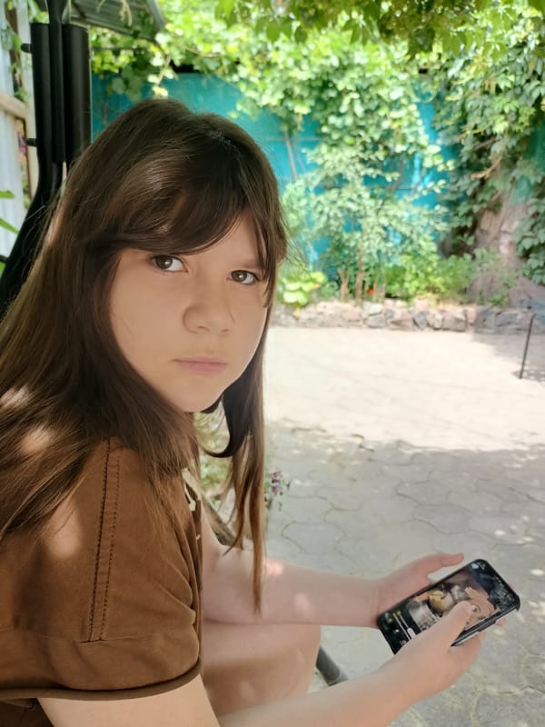Morning domestic life captured in Almaty residential area