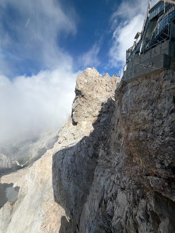 Up on the Zugspitze: cable cars, climbers, and Alpine views