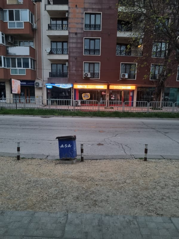 Street scene documented in Dobrich, Bulgaria early morning