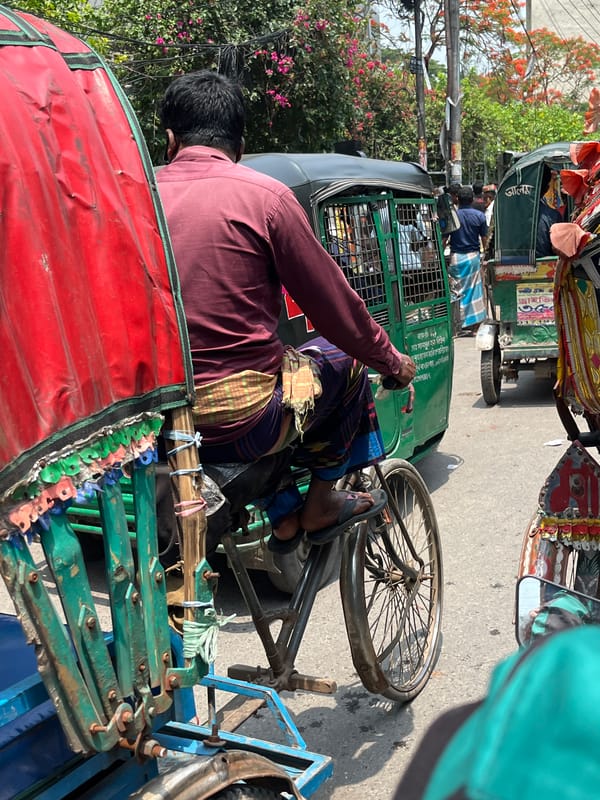 Morning rush hour traffic documented across Dhaka streets