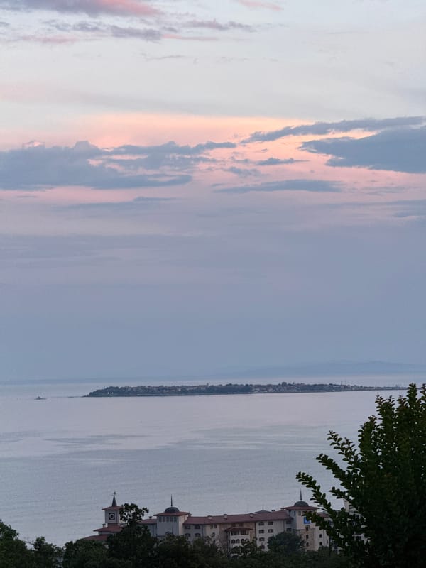 Drone light show spells 'BM GROUP' over Nesebar at night