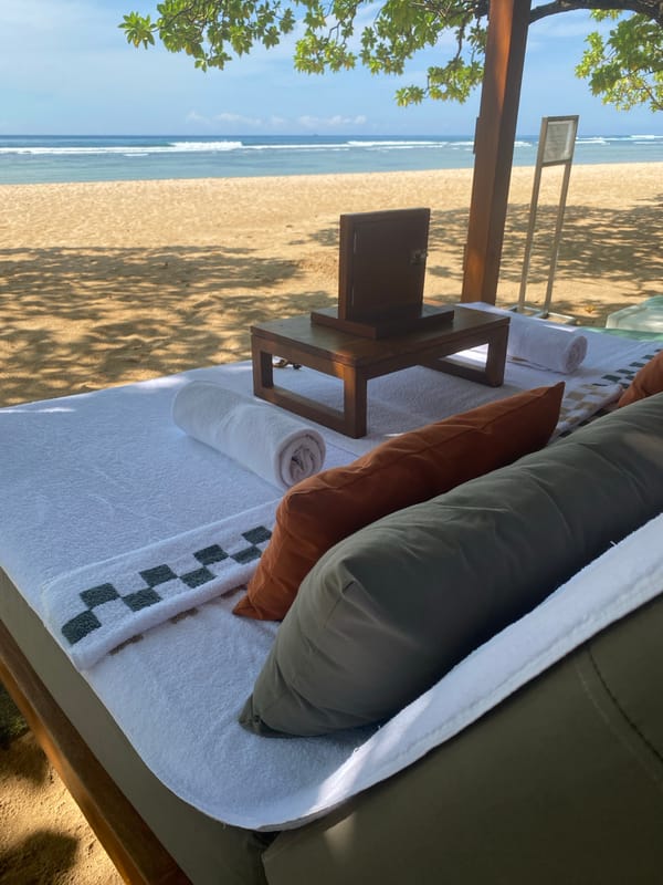 Morning resort life documented at Nusa Dua beach destination