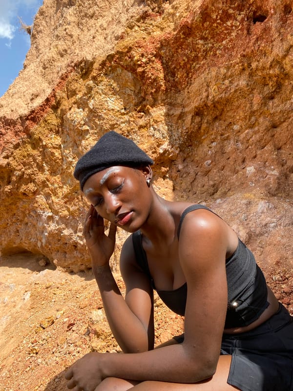 Editorial-style shoot on Nigeria's red rock terrain