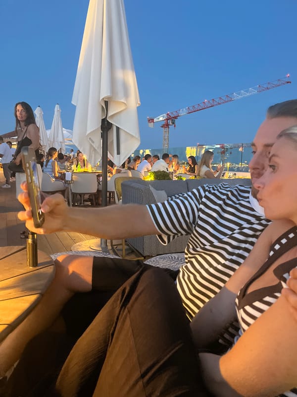 Rooftop drinks and marina strolls at dusk in Cannes