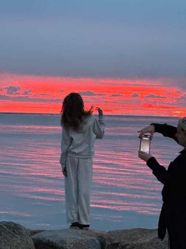 Sunset hour on Tallinn's Pirita waterfront promenade