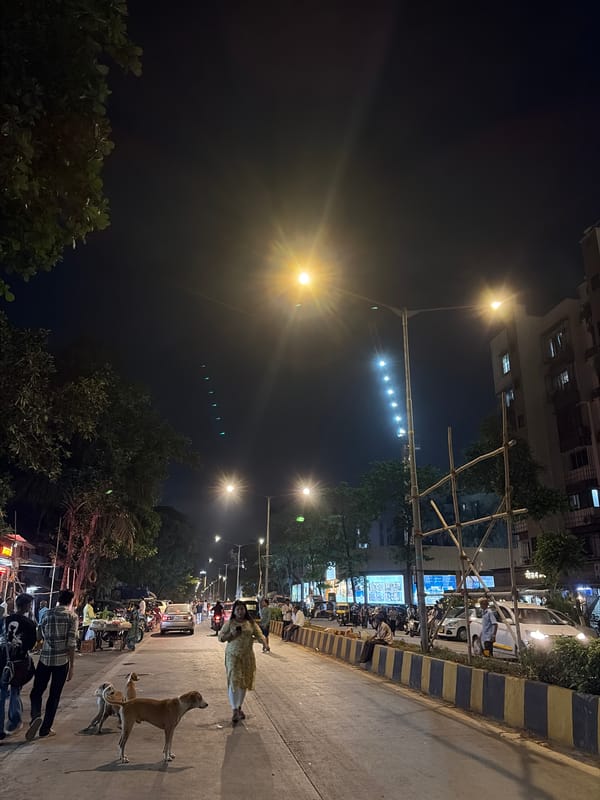 Evening street activity observed in Mumbai