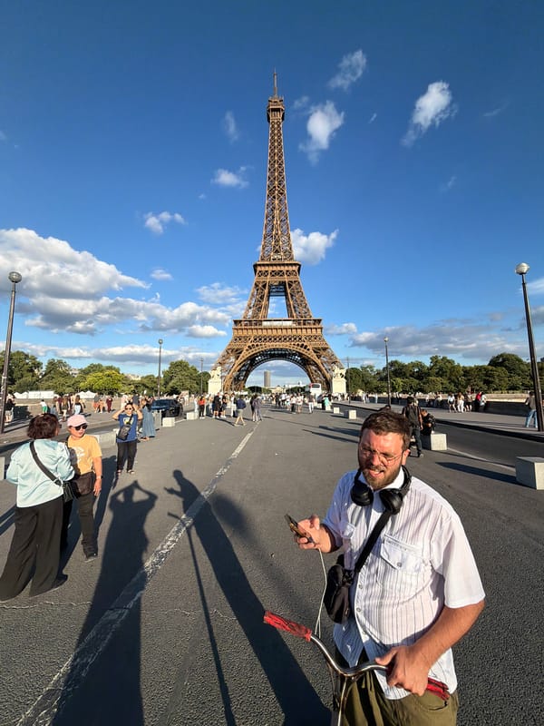 Sunny afternoon at the Eiffel Tower, multiple angles