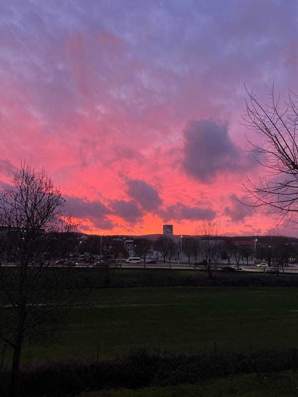 Dramatic sunset documented across Bragança, Portugal over 30 minutes