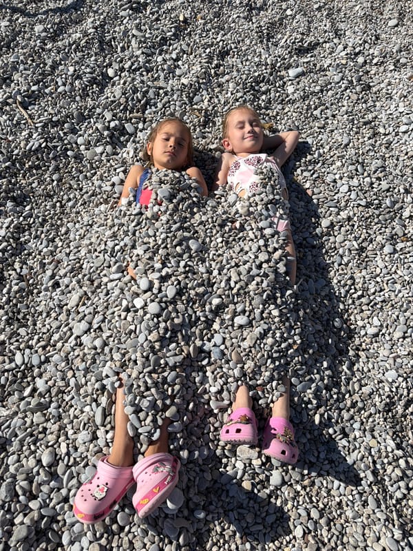 Summer afternoon beach life documented at Montenegro coastal town