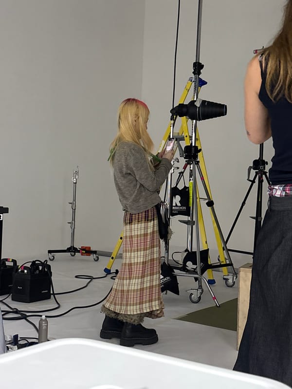 Fashion photo shoot session documented at Paris studio