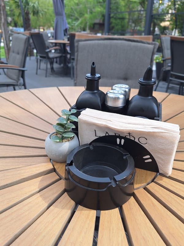 Morning outdoor dining scenes captured in Montana, Bulgaria