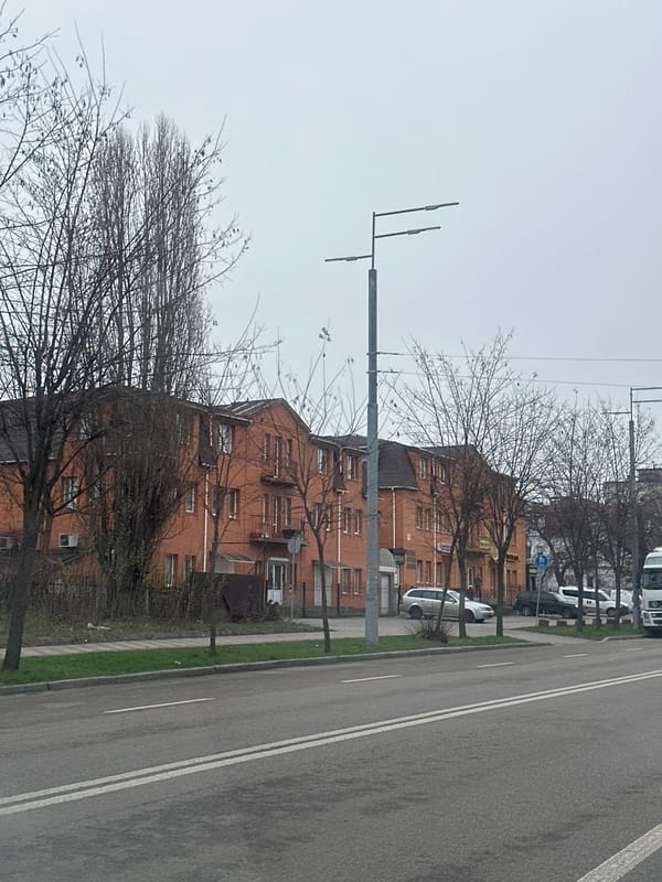 Early morning street scene documented in Kyiv, Ukraine