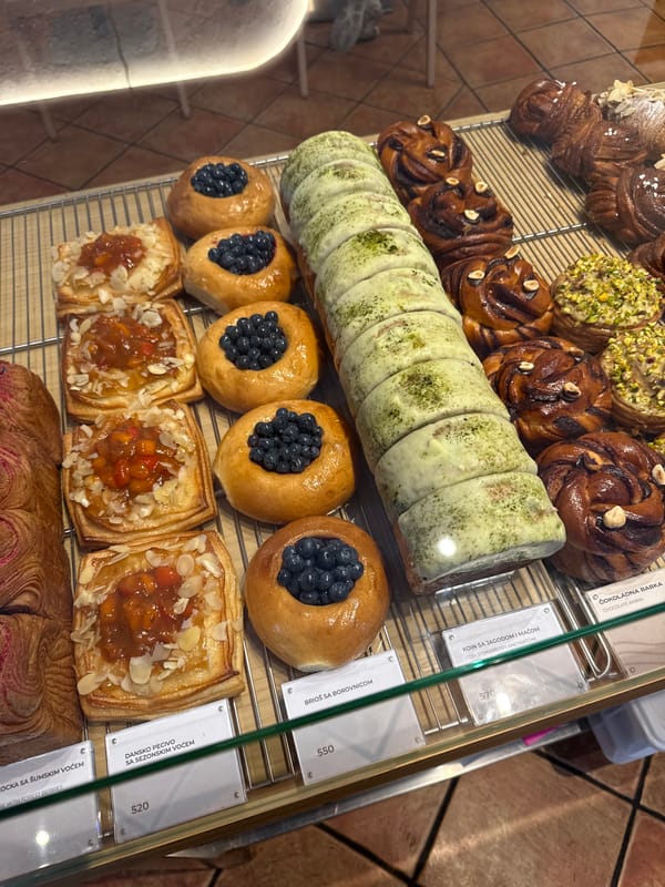 Morning bakery and market walk through Belgrade streets