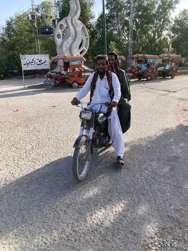 Two men on motorcycle spotted in Uthal, Pakistan