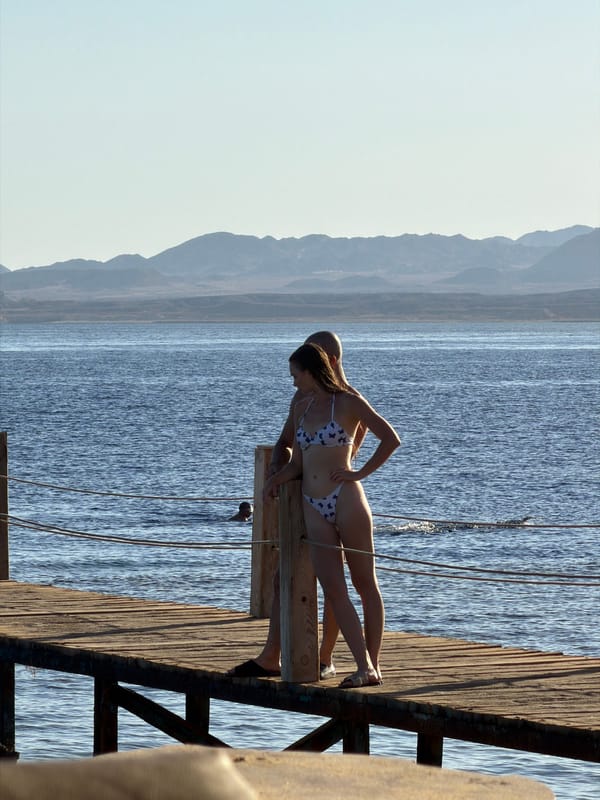 Afternoon on the pier at a Sharm El Sheikh Red Sea resort