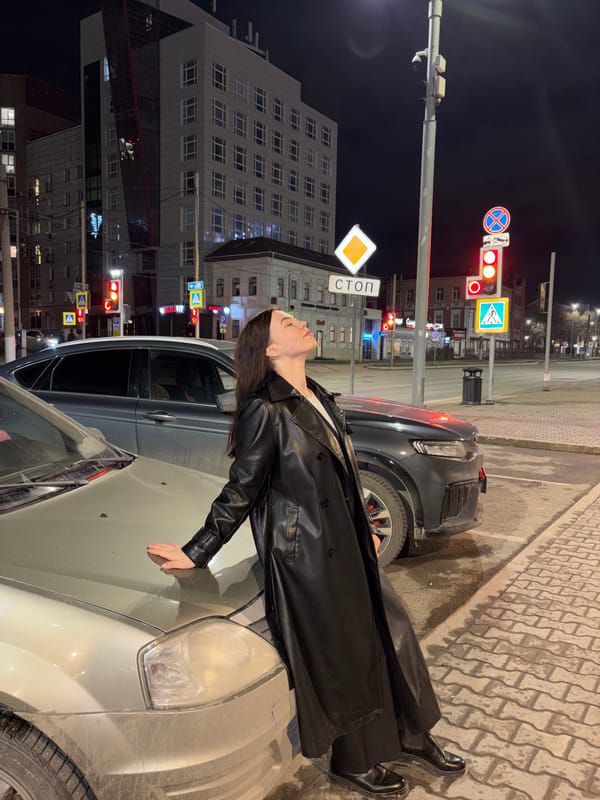 Young woman photographed at multiple locations in Perm, Russia