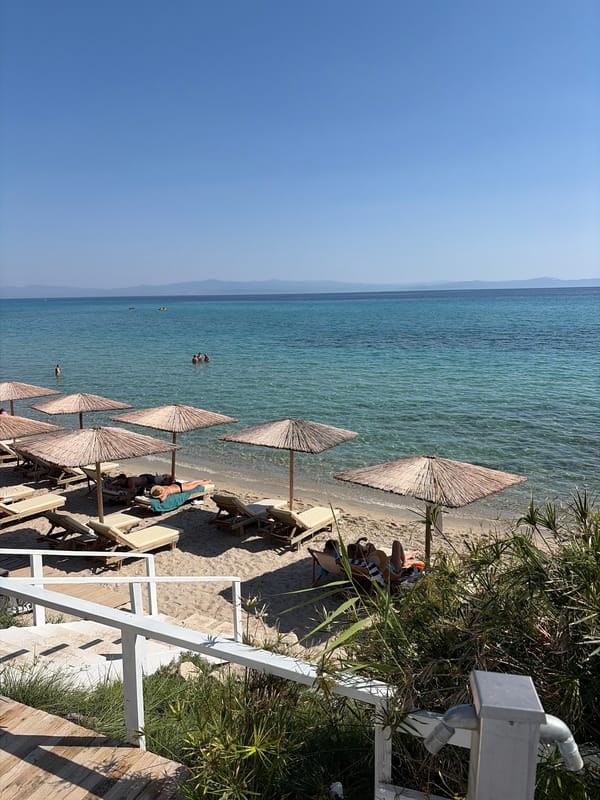 Sunny morning at a Kassandra beach resort, Greece