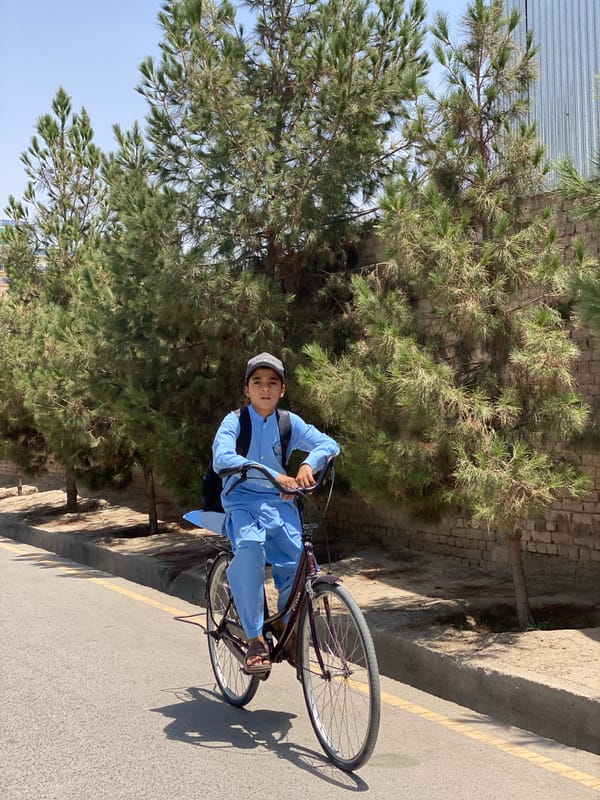 Morning commute to school in Kandahar, Afghanistan