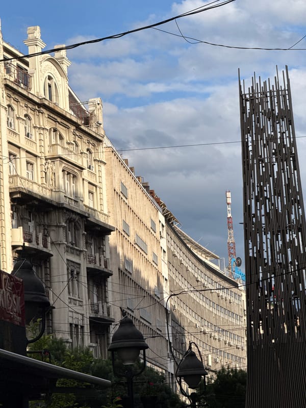 Architectural details documented on Belgrade building facade