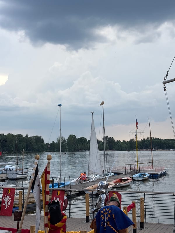 Medieval reenactment event at Moscow waterfront