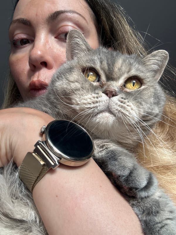 Woman embraces grey cat in intimate portrait in Nesebar