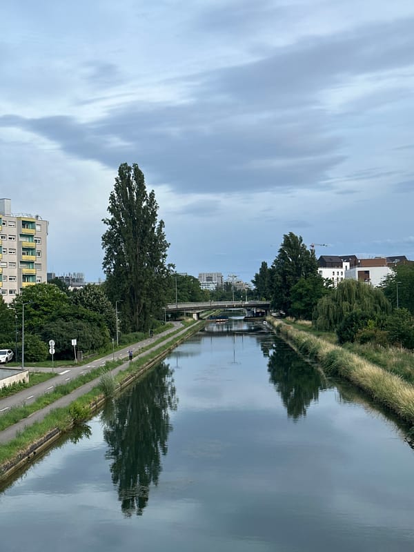 Quiet evening captured along Canal de la Bruche, Bischheim
